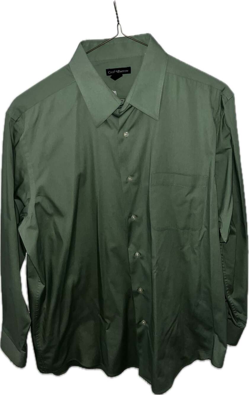 Croft & Barrow Long Sleeve Dress Shirt Size 15.5-16 32/33 Green